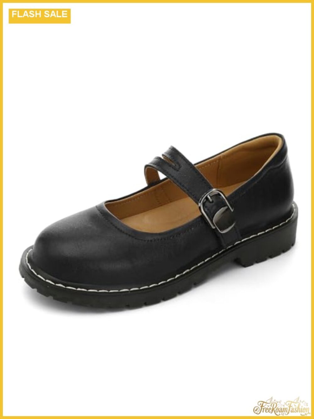 Mary Jane Flats Leather Oxford Platform Non Slip Round Toe Comfortable